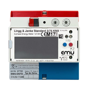 Contador de energia KNX secure, EZ-EMU-WSUP-D-REG-SEC, con conexión toroidales, para corriente trifásica, 15A, carril DIN, serie EMU superior, Ref. 87774SEC